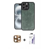 MARSİLYAN™- iPhone 16 Pro Max Kılıf Kıvılcım Işık Serisi - Siyah Bilvis 3X AR HD Cam Ekran Koruyucu + Pers Alüminyum Kamera Lens - CLTM