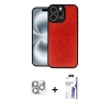 MARSİLYAN™- iPhone 16 Pro Max Kılıf Kıvılcım Işık Serisi - Siyah Bilvis 3X AR HD Cam Ekran Koruyucu + Pers Alüminyum Kamera Lens - GS