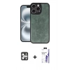MARSİLYAN™- iPhone 16 Pro Max Kılıf Kıvılcım Işık Serisi - Siyah Bilvis 3X AR HD Cam Ekran Koruyucu + PVD Metal Kamera Lens - GS