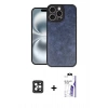 MARSİLYAN™- iPhone 16 Pro Max Kılıf Kıvılcım Işık Serisi - Siyah Bilvis 3X AR HD Cam Ekran Koruyucu + PVD Metal Kamera Lens - SH