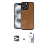 MARSİLYAN™- iPhone 16 Pro Max Kılıf Kıvılcım Işık Serisi - Siyah Bilvis 3X AR HD Cam Ekran Koruyucu + PVD Metal Kamera Lens - GD