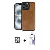 MARSİLYAN™- iPhone 16 Pro Max Kılıf Kıvılcım Işık Serisi - Siyah Bilvis 3X AR HD Cam Ekran Koruyucu + PVD Metal Kamera Lens - GS