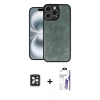 MARSİLYAN™- iPhone 16 Pro Max Kılıf Kıvılcım Işık Serisi - Siyah Bilvis 3X AR HD Cam Ekran Koruyucu + PVD Metal Kamera Lens - SH
