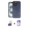 MARSİLYAN™- iPhone 16 Pro Max Kılıf Kıvılcım Işık Serisi - Siyah Bilvis 5in1 3D Magic Cam Ekran Koruyucu + Bilvis Titan Kamera Lens - GS