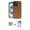 MARSİLYAN™- iPhone 16 Pro Max Kılıf Kıvılcım Işık Serisi - Siyah Bilvis 5in1 3D Magic Cam Ekran Koruyucu + Pers Alüminyum Kamera Lens - GI