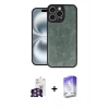 MARSİLYAN™- iPhone 16 Pro Max Kılıf Kıvılcım Işık Serisi - Siyah Bilvis 5in1 3D Magic Cam Ekran Koruyucu + Bilvis Titan Kamera Lens - GS