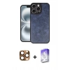 MARSİLYAN™- iPhone 16 Pro Max Kılıf Kıvılcım Işık Serisi - Siyah Bilvis 5in1 3D Magic Cam Ekran Koruyucu + Pers Alüminyum Kamera Lens - CLTM