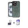 MARSİLYAN™- iPhone 16 Pro Max Kılıf Kıvılcım Işık Serisi - Siyah Bilvis 5in1 3D Magic Cam Ekran Koruyucu + Bilvis Titan Kamera Lens - SH