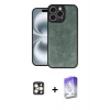 MARSİLYAN™- iPhone 16 Pro Max Kılıf Kıvılcım Işık Serisi - Siyah Bilvis 5in1 3D Magic Cam Ekran Koruyucu + PVD Metal Kamera Lens - GD