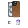 MARSİLYAN™- iPhone 16 Pro Max Kılıf Kıvılcım Işık Serisi - Siyah Bilvis 5in1 3D Magic Cam Ekran Koruyucu + PVD Metal Kamera Lens - GS