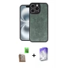 MARSİLYAN™- iPhone 16 Pro Max Kılıf Kıvılcım Işık Serisi - Siyah Bilvis 5in1 3D Magic Cam Ekran Koruyucu + Raze Metal Kamera Lens - CLTM
