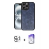 MARSİLYAN™- iPhone 16 Pro Max Kılıf Kıvılcım Işık Serisi - Siyah Bilvis 5in1 3D Magic Cam Ekran Koruyucu + Pers Alüminyum Kamera Lens - GS