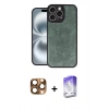 MARSİLYAN™- iPhone 16 Pro Max Kılıf Kıvılcım Işık Serisi - Siyah Bilvis 5in1 3D Magic Cam Ekran Koruyucu + Pers Alüminyum Kamera Lens - CLTM