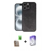 MARSİLYAN™- iPhone 16 Pro Max Kılıf Kıvılcım Işık Serisi - Siyah Bilvis 5in1 3D Magic Cam Ekran Koruyucu + Raze Metal Kamera Lens - CLTM