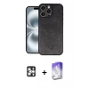 MARSİLYAN™- iPhone 16 Pro Max Kılıf Kıvılcım Işık Serisi - Siyah Bilvis 5in1 3D Magic Cam Ekran Koruyucu + PVD Metal Kamera Lens - GS