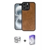 MARSİLYAN™- iPhone 16 Pro Max Kılıf Kıvılcım Işık Serisi - Siyah Bilvis 5in1 3D Magic Cam Ekran Koruyucu + Pers Alüminyum Kamera Lens - GS