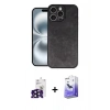 MARSİLYAN™- iPhone 16 Pro Max Kılıf Kıvılcım Işık Serisi - Siyah Bilvis 5in1 5D Magic Hayalet Cam Ekran Koruyucu + Bilvis Titan Kamera Lens - SH