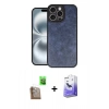 MARSİLYAN™- iPhone 16 Pro Max Kılıf Kıvılcım Işık Serisi - Siyah Bilvis 5in1 5D Magic Hayalet Cam Ekran Koruyucu + Raze Metal Kamera Lens - CLTM
