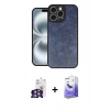 MARSİLYAN™- iPhone 16 Pro Max Kılıf Kıvılcım Işık Serisi - Siyah Bilvis 5in1 5D Magic Hayalet Cam Ekran Koruyucu + Bilvis Titan Kamera Lens - GS