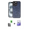 MARSİLYAN™- iPhone 16 Pro Max Kılıf Kıvılcım Işık Serisi - Siyah Bilvis 5in1 5D Magic Hayalet Cam Ekran Koruyucu + Raze Metal Kamera Lens - SH