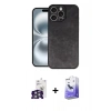 MARSİLYAN™- iPhone 16 Pro Max Kılıf Kıvılcım Işık Serisi - Siyah Bilvis 5in1 5D Magic Hayalet Cam Ekran Koruyucu + Bilvis Titan Kamera Lens - GS