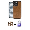 MARSİLYAN™- iPhone 16 Pro Max Kılıf Kıvılcım Işık Serisi - Siyah Bilvis 5in1 5D Magic Hayalet Cam Ekran Koruyucu + Pers Alüminyum Kamera Lens - CLTM