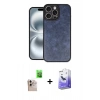 MARSİLYAN™- iPhone 16 Pro Max Kılıf Kıvılcım Işık Serisi - Siyah Bilvis 5in1 5D Magic Hayalet Cam Ekran Koruyucu + Raze Metal Kamera Lens - NLGY