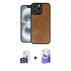 MARSİLYAN™- iPhone 16 Pro Max Kılıf Kıvılcım Işık Serisi - Siyah Bilvis 5in1 5D Magic Hayalet Cam Ekran Koruyucu + Bilvis Titan Kamera Lens - GS