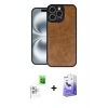 MARSİLYAN™- iPhone 16 Pro Max Kılıf Kıvılcım Işık Serisi - Siyah Bilvis 5in1 5D Magic Hayalet Cam Ekran Koruyucu + Raze Metal Kamera Lens - BZ