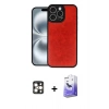 MARSİLYAN™- iPhone 16 Pro Max Kılıf Kıvılcım Işık Serisi - Siyah Bilvis 5in1 5D Magic Hayalet Cam Ekran Koruyucu + PVD Metal Kamera Lens - GD