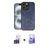 MARSİLYAN™- iPhone 16 Pro Max Kılıf Kıvılcım Işık Serisi - Siyah Bilvis 5in1 5D Magic Hayalet Cam Ekran Koruyucu + Bilvis Titan Kamera Lens - SH