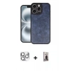MARSİLYAN™- iPhone 16 Pro Max Kılıf Kıvılcım Işık Serisi - Siyah Bilvis Hayalet Cam Ekran Koruyucu + Pers Alüminyum Kamera Lens - GS