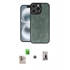 MARSİLYAN™- iPhone 16 Pro Max Kılıf Kıvılcım Işık Serisi - Siyah Bilvis Hayalet Cam Ekran Koruyucu + Raze Metal Kamera Lens - NLGY