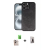 MARSİLYAN™- iPhone 16 Pro Max Kılıf Kıvılcım Işık Serisi - Siyah Bilvis Hayalet Cam Ekran Koruyucu + Raze Metal Kamera Lens - NLGY