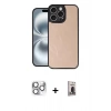 MARSİLYAN™- iPhone 16 Pro Max Kılıf Kıvılcım Işık Serisi - Siyah Bilvis Hayalet Cam Ekran Koruyucu + Pers Alüminyum Kamera Lens - GS