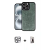 MARSİLYAN™- iPhone 16 Pro Max Kılıf Kıvılcım Işık Serisi - Siyah Bilvis Hayalet Cam Ekran Koruyucu + Pers Alüminyum Kamera Lens - GI