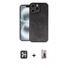 MARSİLYAN™- iPhone 16 Pro Max Kılıf Kıvılcım Işık Serisi - Siyah Bilvis Hayalet Cam Ekran Koruyucu + PVD Metal Kamera Lens - SH