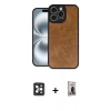 MARSİLYAN™- iPhone 16 Pro Max Kılıf Kıvılcım Işık Serisi - Siyah Bilvis Hayalet Cam Ekran Koruyucu + PVD Metal Kamera Lens - SH