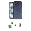MARSİLYAN™- iPhone 16 Pro Max Kılıf Kıvılcım Işık Serisi - Siyah Bilvis Hayalet Cam Ekran Koruyucu + Raze Metal Kamera Lens - SH
