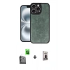MARSİLYAN™- iPhone 16 Pro Max Kılıf Kıvılcım Işık Serisi - Siyah Bilvis Hayalet Cam Ekran Koruyucu + Raze Metal Kamera Lens - SH