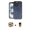 MARSİLYAN™- iPhone 16 Pro Max Kılıf Kıvılcım Işık Serisi - Siyah Buffer Cam Ekran Koruyucu + Pers Alüminyum Kamera Lens - CLTM