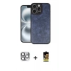 MARSİLYAN™- iPhone 16 Pro Max Kılıf Kıvılcım Işık Serisi - Siyah Buffer Cam Ekran Koruyucu + Pers Alüminyum Kamera Lens - GI
