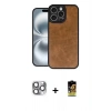 MARSİLYAN™- iPhone 16 Pro Max Kılıf Kıvılcım Işık Serisi - Siyah Buffer Cam Ekran Koruyucu + Pers Alüminyum Kamera Lens - GI