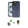 MARSİLYAN™- iPhone 16 Pro Max Kılıf Kıvılcım Işık Serisi - Siyah Buffer Cam Ekran Koruyucu + Raze Metal Kamera Lens - SH