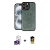 MARSİLYAN™- iPhone 16 Pro Max Kılıf Kıvılcım Işık Serisi - Siyah Buffer Cam Ekran Koruyucu + Bilvis Titan Kamera Lens - SH
