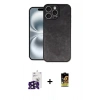 MARSİLYAN™- iPhone 16 Pro Max Kılıf Kıvılcım Işık Serisi - Siyah Buffer Cam Ekran Koruyucu + Bilvis Titan Kamera Lens - SH