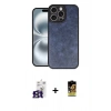 MARSİLYAN™- iPhone 16 Pro Max Kılıf Kıvılcım Işık Serisi - Siyah Buffer Cam Ekran Koruyucu + Titanyum Gri Bilvis Titan Kamera Lens