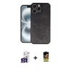 MARSİLYAN™- iPhone 16 Pro Max Kılıf Kıvılcım Işık Serisi - Siyah Buffer Cam Ekran Koruyucu + Titanyum Gri Bilvis Titan Kamera Lens