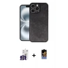 MARSİLYAN™- iPhone 16 Pro Max Kılıf Kıvılcım Işık Serisi - Siyah Buffer Hayalet Cam Ekran Koruyucu + Bilvis Titan Kamera Lens - TMGI