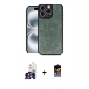 MARSİLYAN™- iPhone 16 Pro Max Kılıf Kıvılcım Işık Serisi - Siyah Buffer Hayalet Cam Ekran Koruyucu + Bilvis Titan Kamera Lens - GS